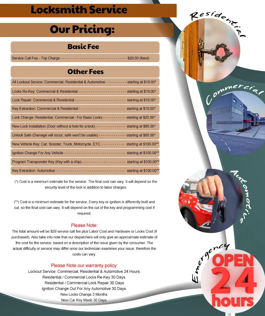 Interstate Locksmith Shop Sarasota, FL 941-677-7269 - pricing